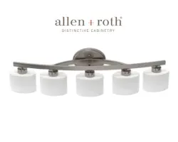 allen + Roth Merington 37.5-Inches 5 -Light Brushed Nickel Transitional Vanity light