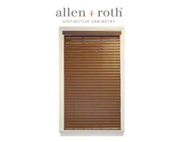 Allen + Roth 34x64-Inch Cordless Bark Faux Wood Blinds